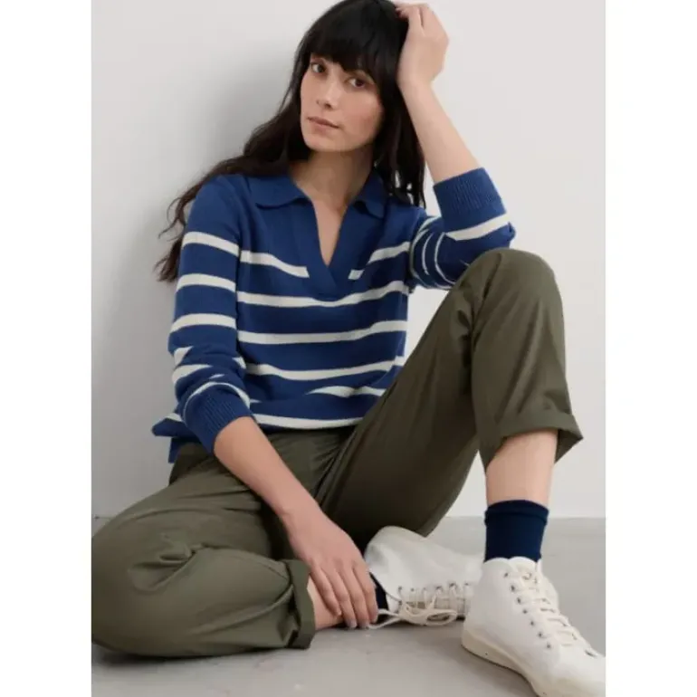 Barbizan Long Sleeve Collared Jumper
