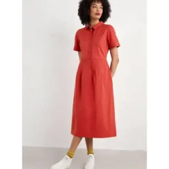 Birch Glade Organic Cotton Midi Shirt Dress
