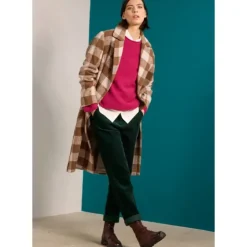 Budock Wool Blend Check Coat