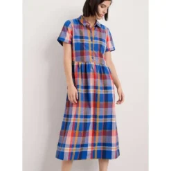 Fleet Checked Midi Dress