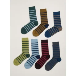 Gift Box of 7 Men's Striped Sailor Socks