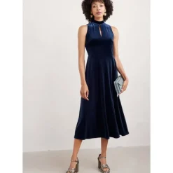Ivy Trail Sleeveless Velvet Midi Dress