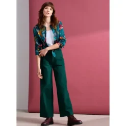 Milly Wide Leg Denim Trousers