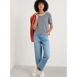 Penwith Organic Cotton Straight Leg Jeans With Stretch