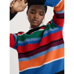 Thorn Berry Striped Jumper With Merino