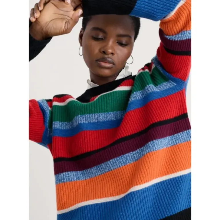 Thorn Berry Striped Jumper With Merino