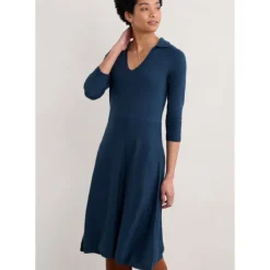 Trebarwith Knitted Midi Dress in GOTS-Certified Organic Cotton